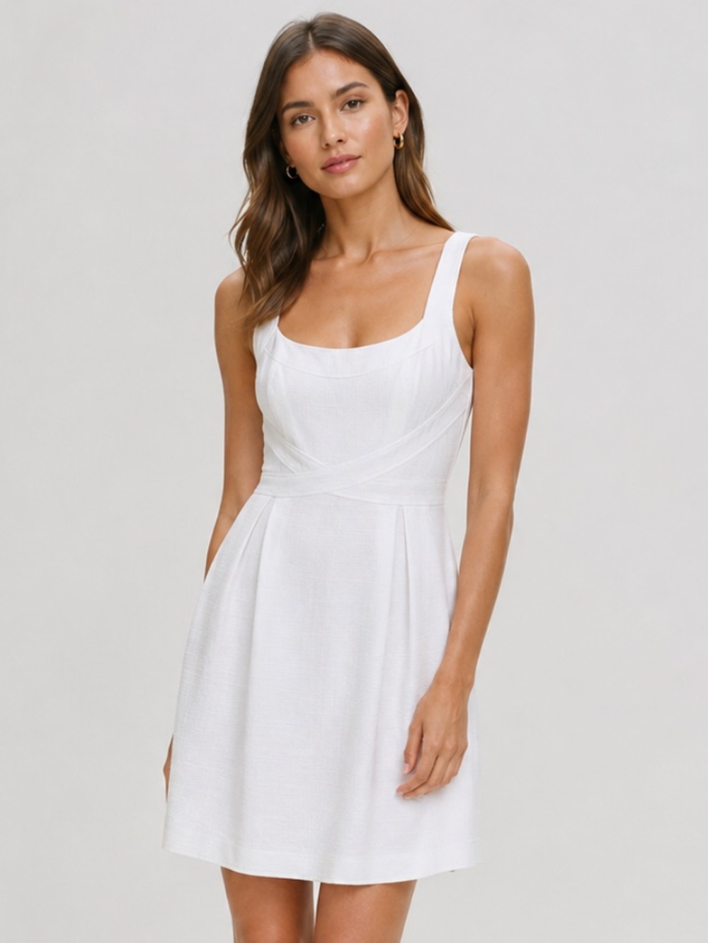 Ralph Lauren Textured Waffle Fit & Flare Dress in White